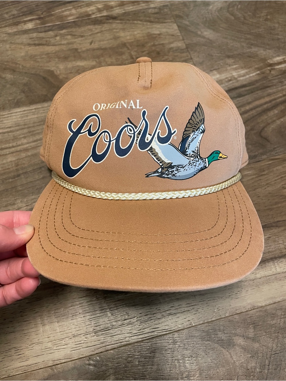 NWT! American Needle Original Coors Canvas Cappy Rope SnapBack Hat Mallard Duck